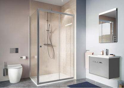 Crosswater Clear 6 1200 mm Sliding Shower Door Silver Frame