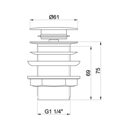 Britton Chrome Un-slotted Click Clack Basin Waste
