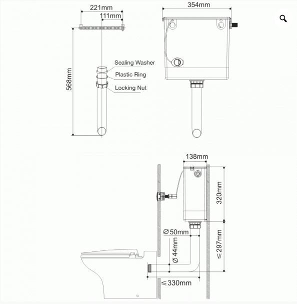 Essentials Compact Hideaway Concealed Cistern