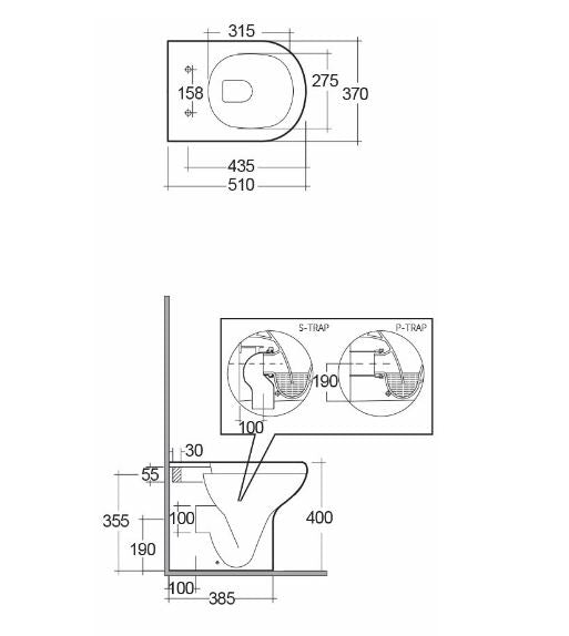 Rak Compact Back To Wall Pan