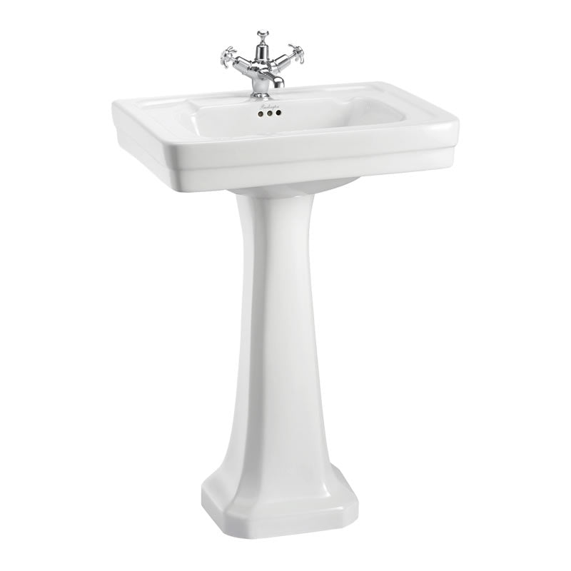 Burlington 580mm 3 Tap Hole Basin With Full Pedestal