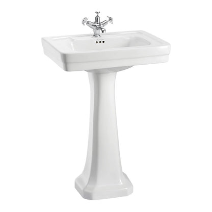 Burlington 580mm 3 Tap Hole Basin With Full Pedestal
