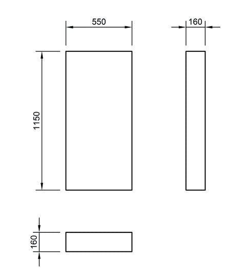 Essentials Echo Cistern Frame Cover in White Gloss