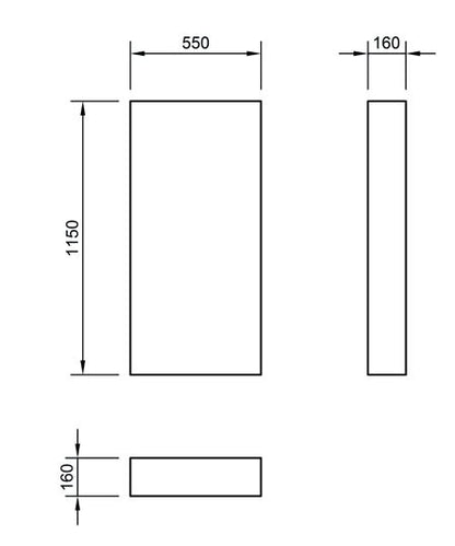 Essentials Echo Cistern Frame Cover in White Gloss