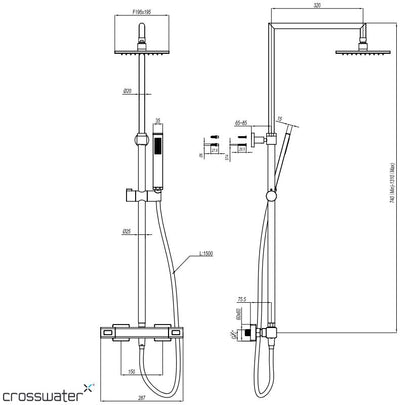 Crosswater Atoll Exposed Complete Shower Set