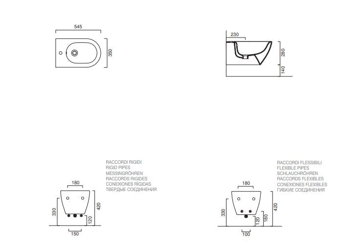 Catalano Sfera Eco 350 x 540 Wall Hung Bidet