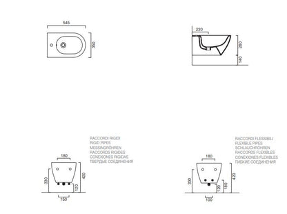 Catalano Sfera Eco 350 x 540 Wall Hung Bidet