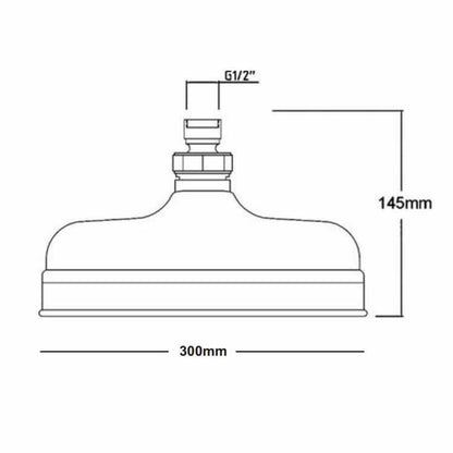 BC Designs Victrion 12" Shower Head Chrome