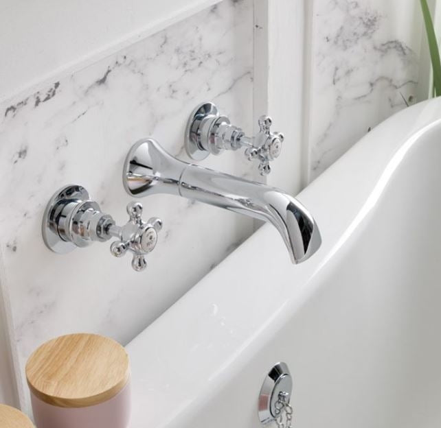 BC Designs Victrion 3-Hole Wall Bath Filler w/ Spout