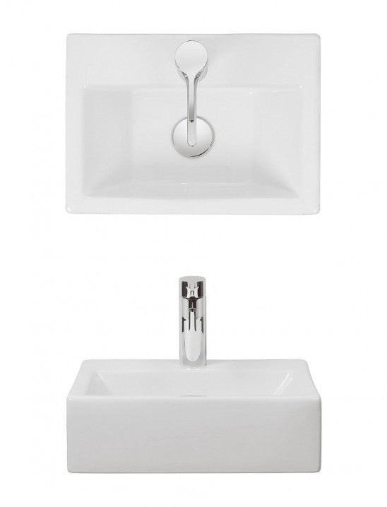 Crosswater Gerona 425x305 Wall-Mounted Basin - 1 Tap Hole