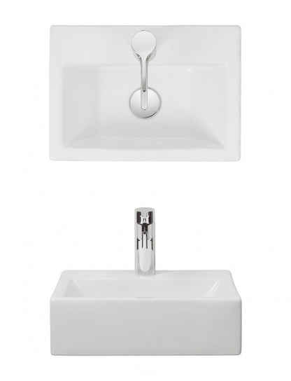 Crosswater Gerona 425x305 Wall-Mounted Basin - 1 Tap Hole