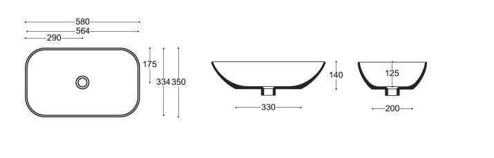 Crosswater - Serene 580 x 350 Countertop Basin