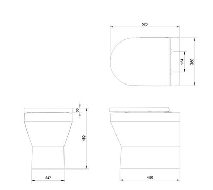 Curve2 Rimless Back To Wall WC & Soft Close Seat