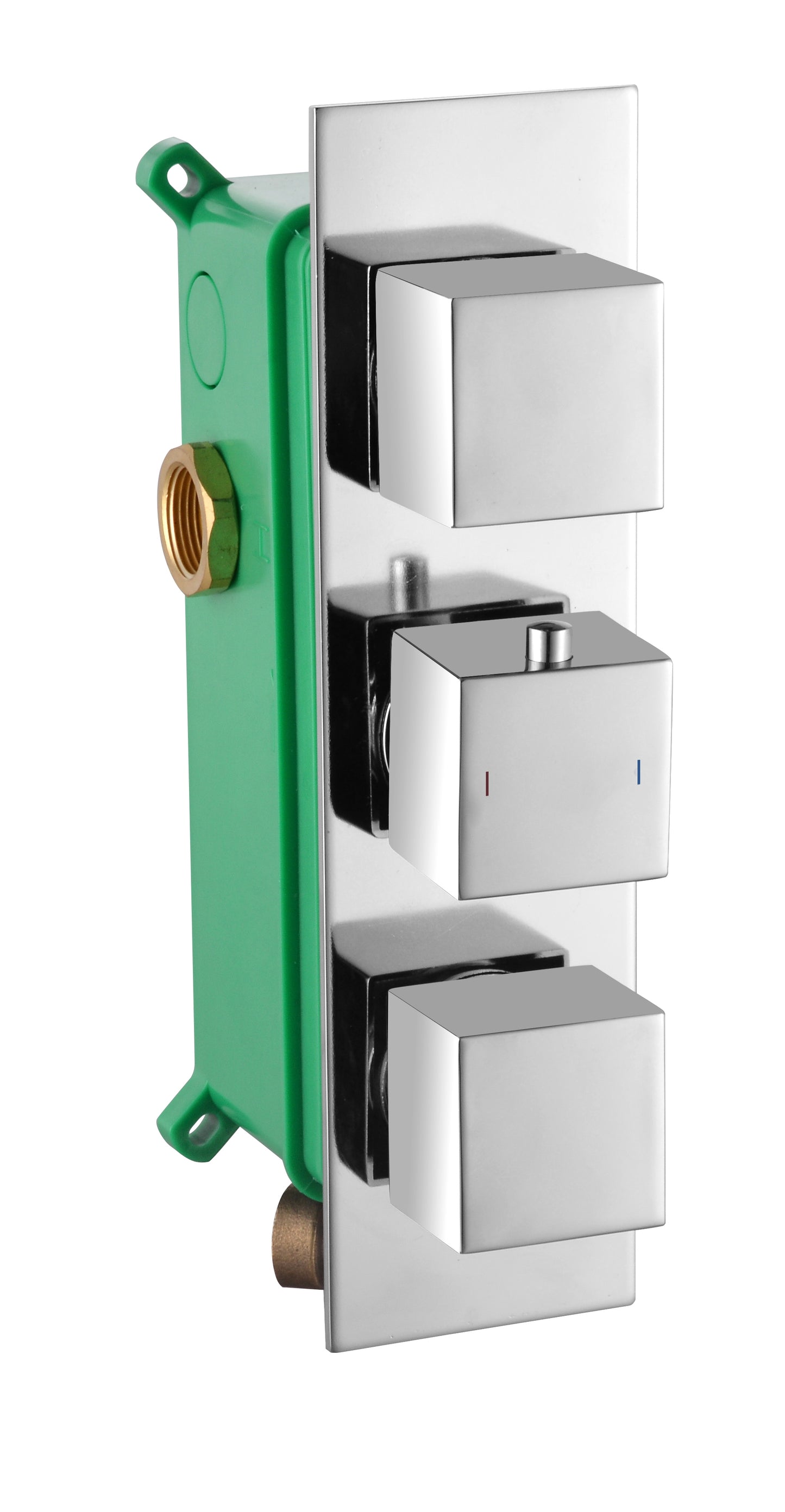 Square Chrome Concealed Shower Valve 2 outlet