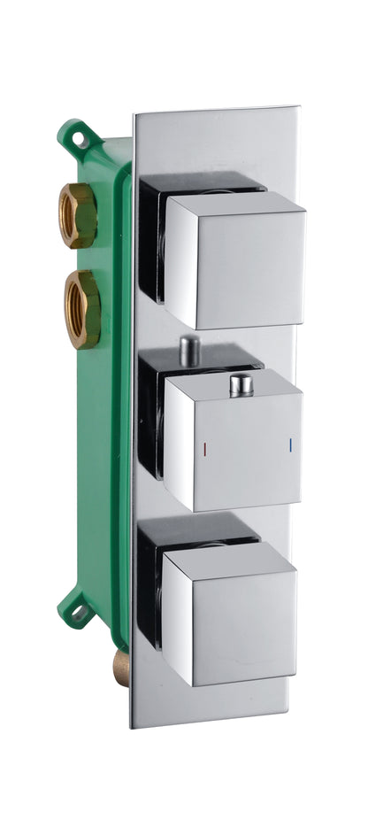 Square Chrome Concealed Shower Valve 3 outlet