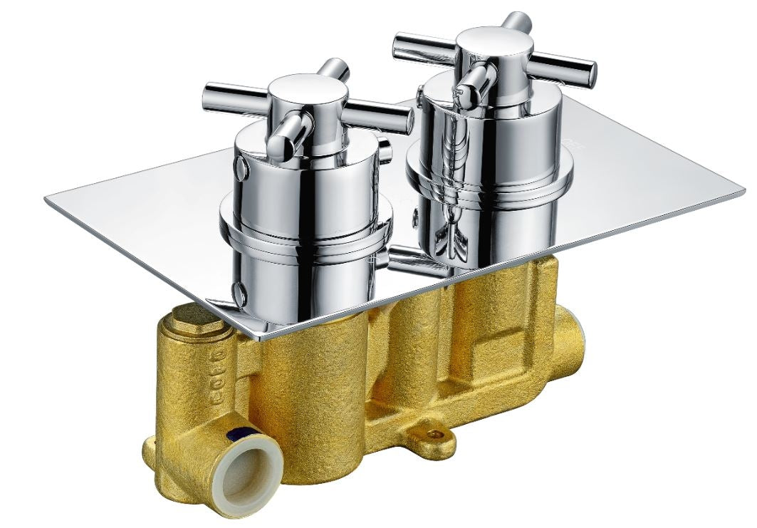 Cross Chrome Concealed Shower Valve 1 outlet