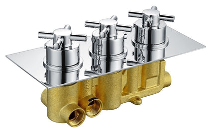 Cross Chrome Concealed Shower Valve 3 outlet