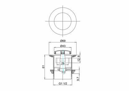 Clearwater Click-Clack Bath Waste (slotted)