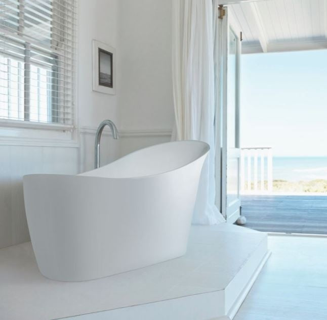 BC Designs Slipp 1590 x 675mm Free Standing Slipper Bath White Gloss