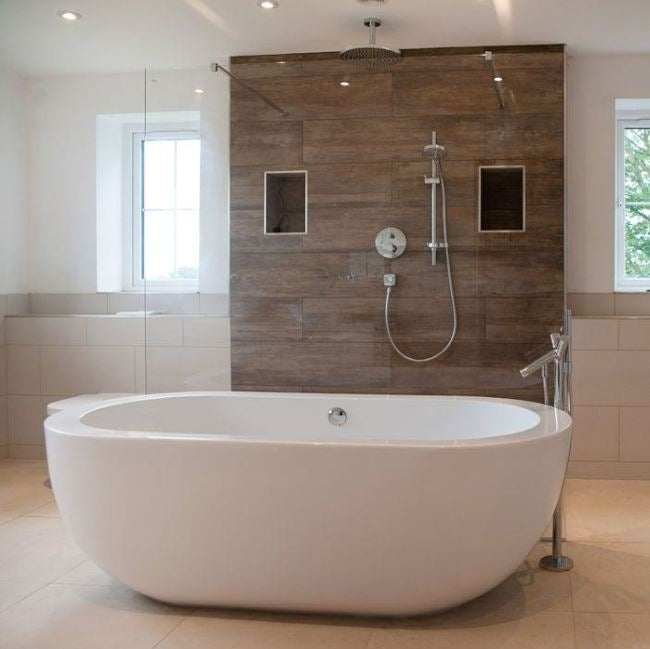 BC Designs Ovali 1805 x 850mm Double Ended Free Standing Bath White Gloss