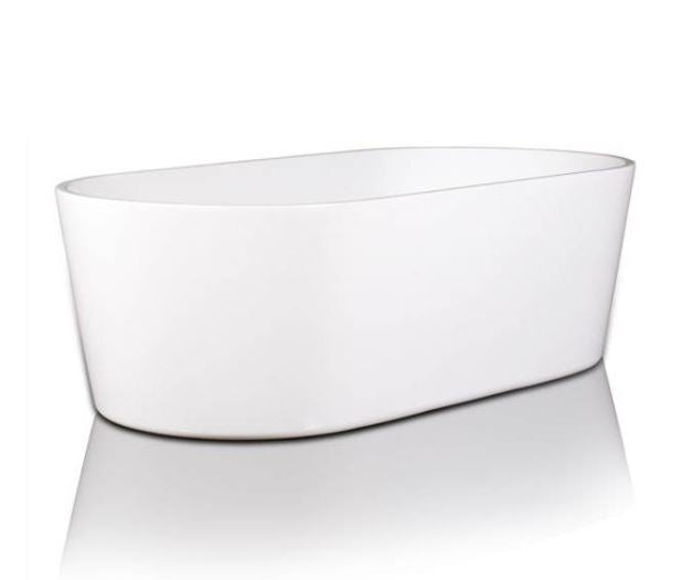 BC Designs Viado 1580 x 740mm Free Standing Bath Double Ended White Gloss