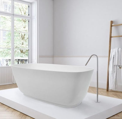 BC Designs Divita 1495 x 720mm Composite Free Standing Bath Double Ended White Silk Matt