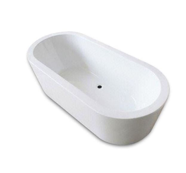 BC Designs Plazia 1780 x 800mm Free Standing Bath Double Ended White Gloss