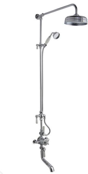 VICTRION TRIPLE EXPOSED VALVE, SPOUT & 8 HEAD CHROME"