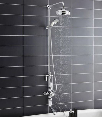 VICTRION TRIPLE EXPOSED VALVE, SPOUT & 8 HEAD CHROME"