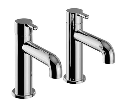 Dartmouth Basin Pillar Taps Chrome