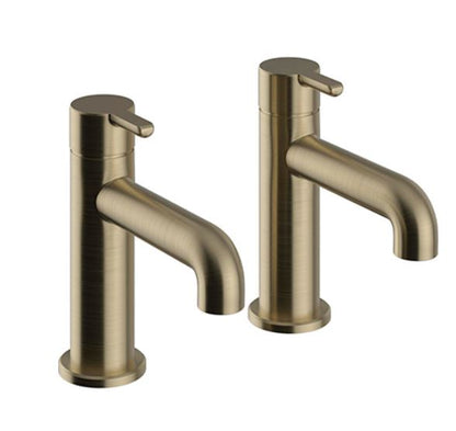 Dartmouth Basin Pillar Taps Brushed Brass