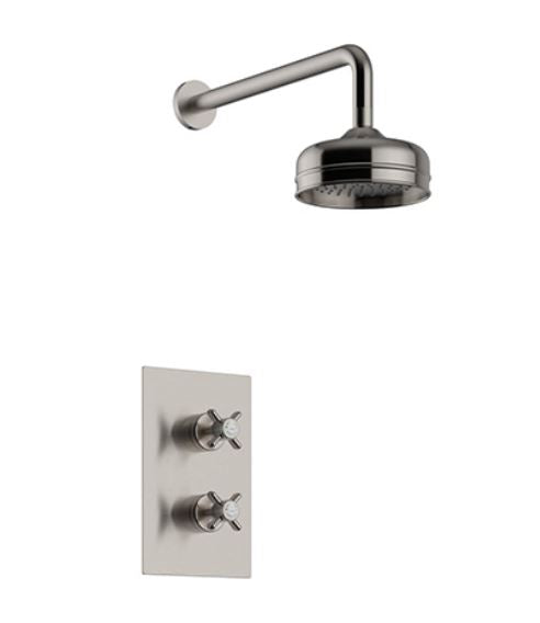 Dawlish Concealed Valve & Fixed Head Brushed Nickel
