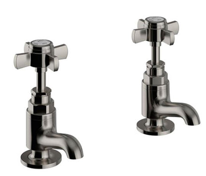 Dawlish Short Basin Taps Brushed Nickel