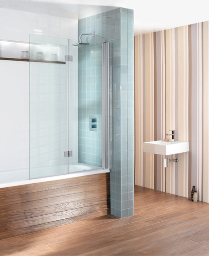 Crosswater Design Double Bath Screen - Dual Inward Opening