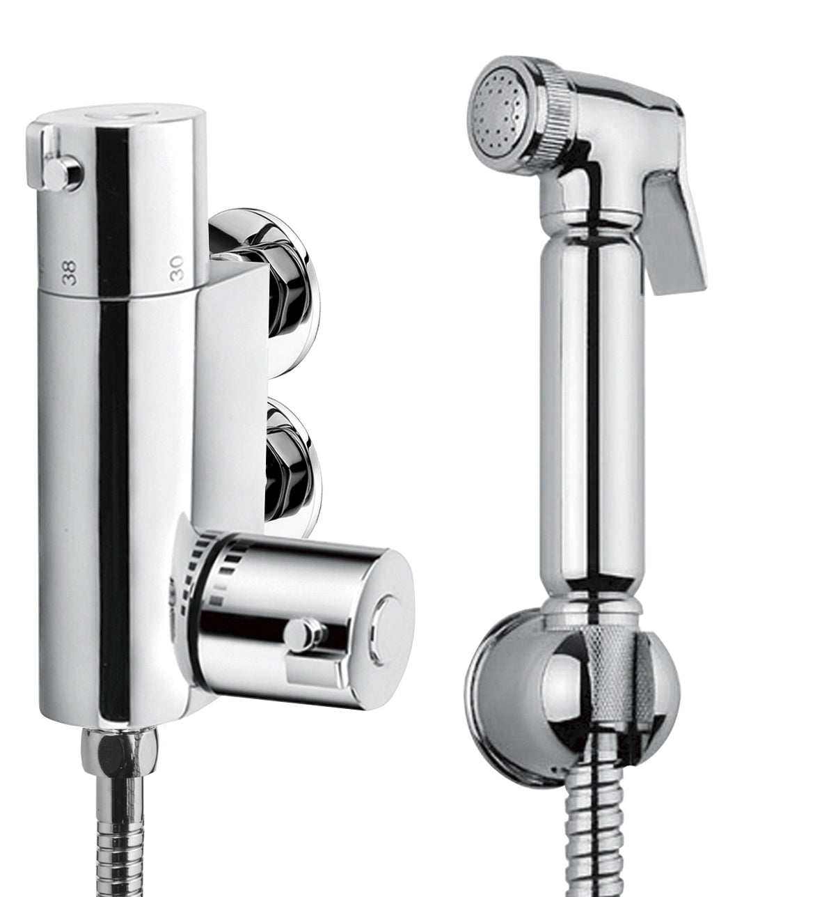 Experience Comfort with the Thermostatic Chrome Douche Set