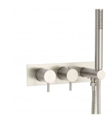 Just Taps Inox Wall Mounted Bath And Shower Mixer With Hose Attachment