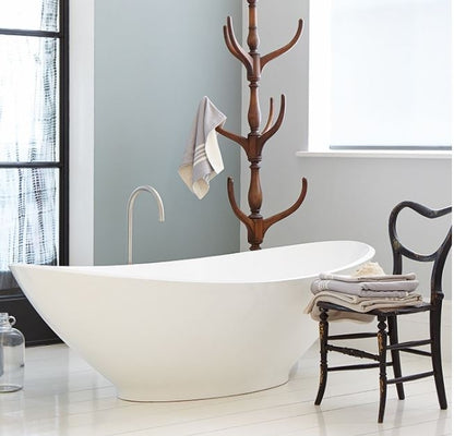 BC Designs Kurv 1890 x 900mm Composite Free Standing Bath Double Ended Silk Matt White