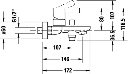 Duravit D-Neo Single lever bath mixer for exposed installation