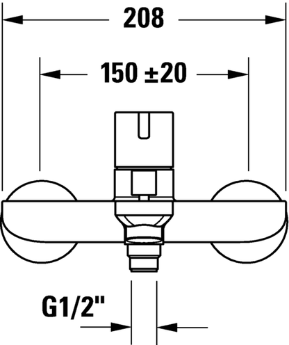 Duravit D-Neo Single lever bath mixer for exposed installation