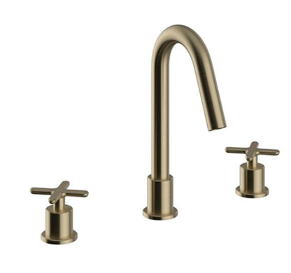 Salcombe 3TH Basin Mixer Brushed Brass