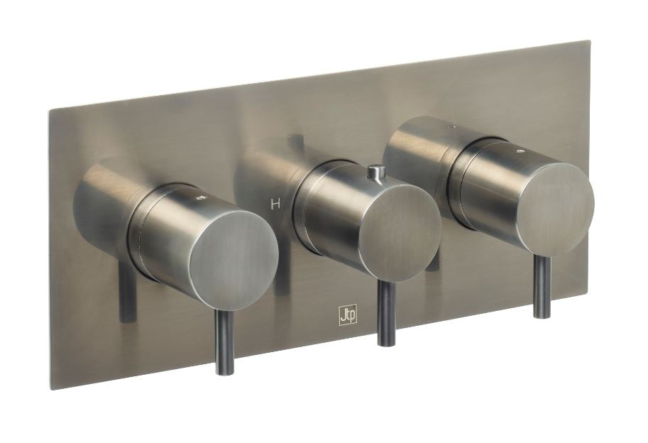 3 Outlet Thermo Conc Valve Horizontal Black Chrome