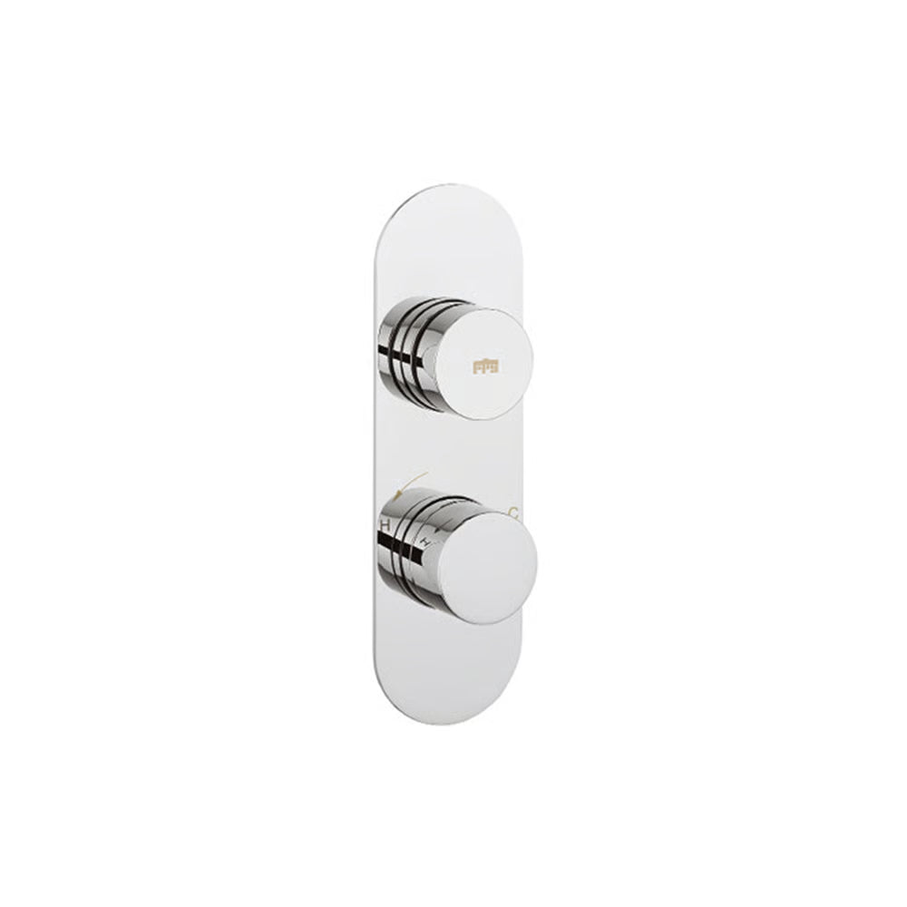 Crosswater Dial Central Single Outlet Thermostatic Shower Valve Chrome