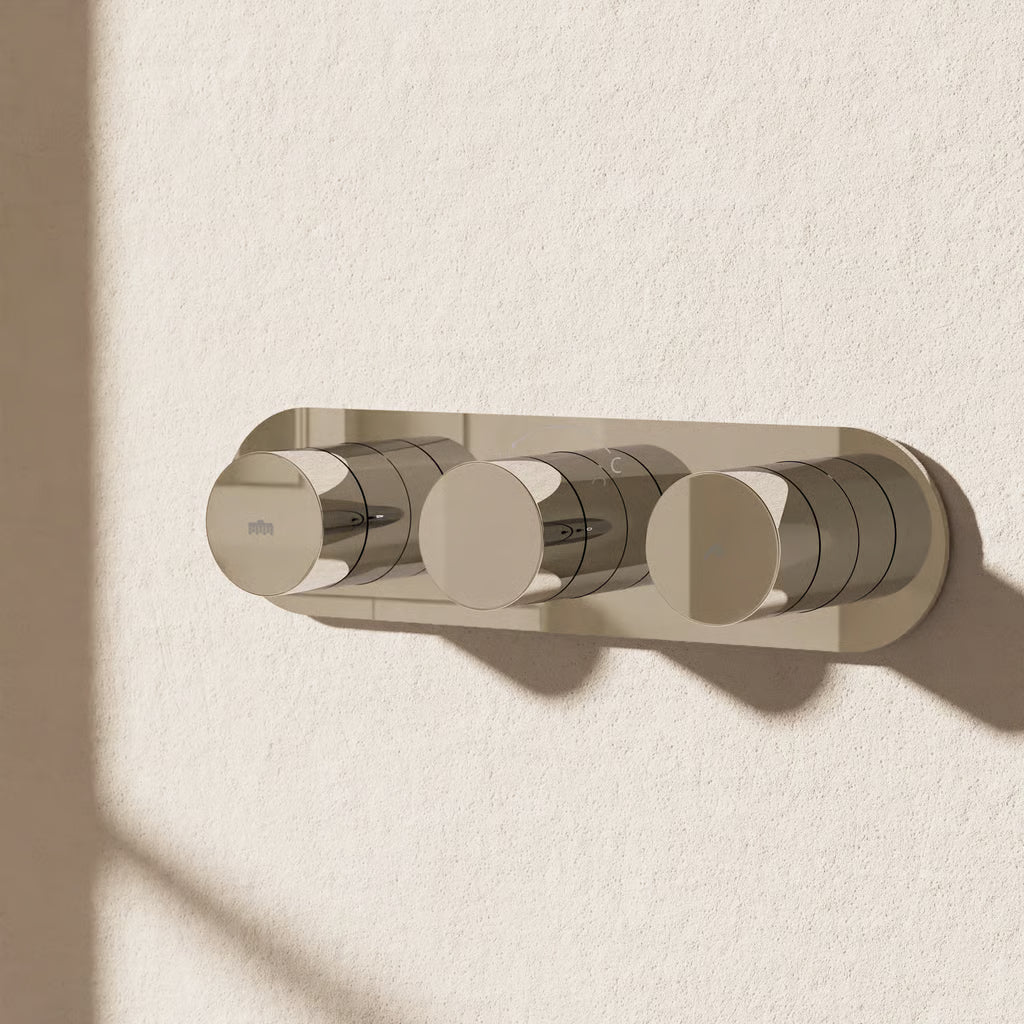 Crosswater Dial Central Thermostatic Shower Valve with 2 Way Diverter Horizontal Chrome