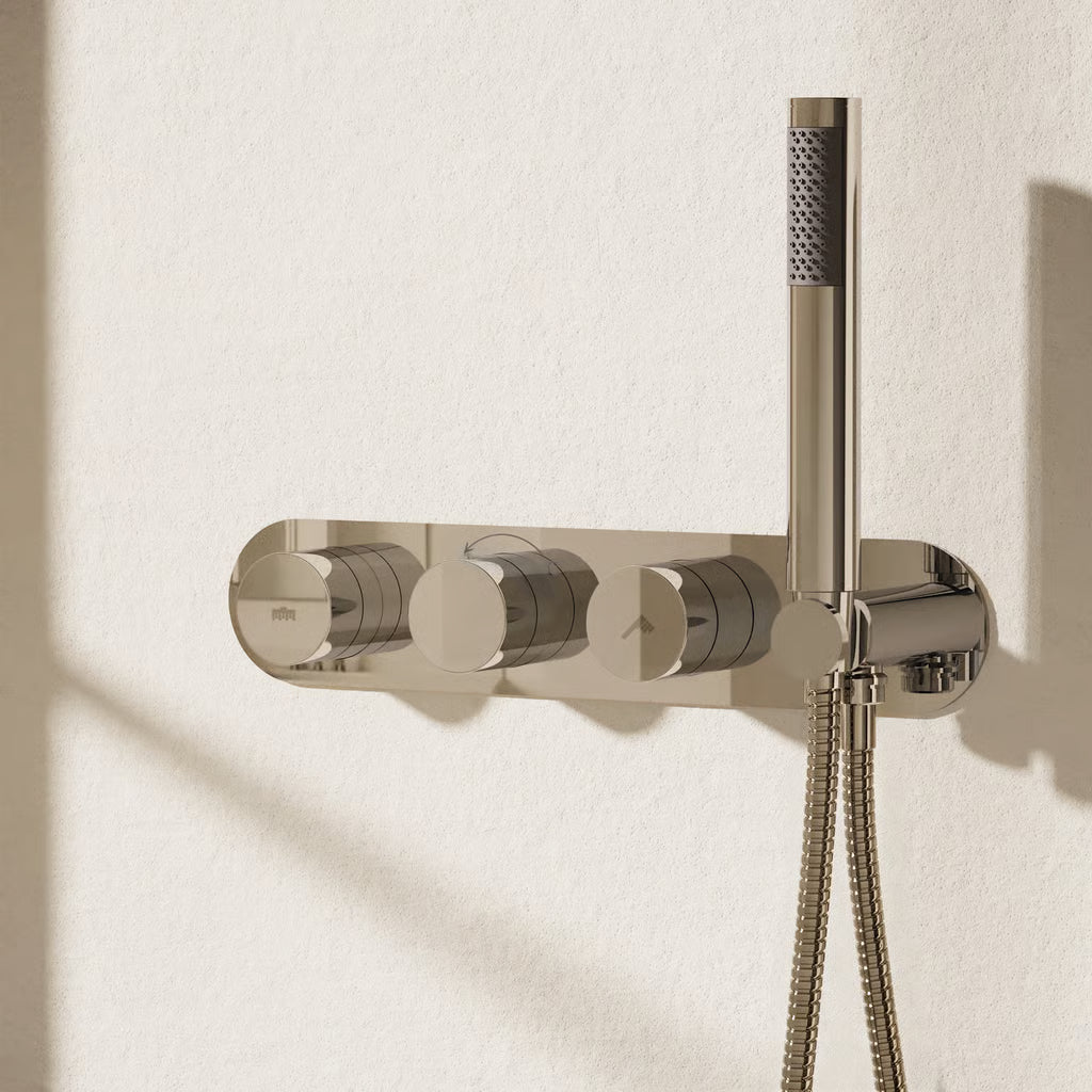 Crosswater Dial Central Thermostatic Shower Valve with 2 Way Diverter & Handset Chrome