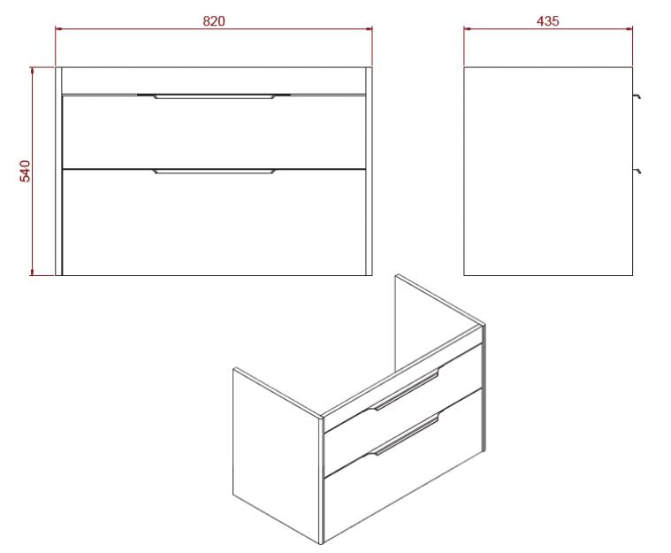 Shoreditch 85cm double drawer Vanity unit - Matt Blue