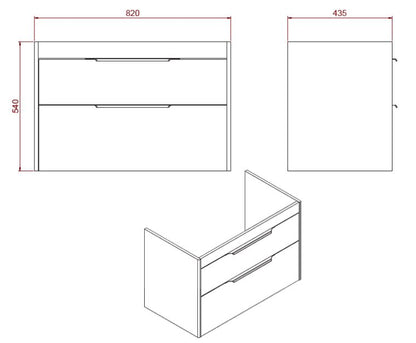Shoreditch 85cm double drawer Vanity unit - Matt Blue