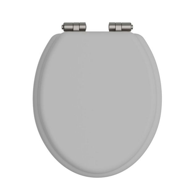 Heritage WC Seat Soft Close Vintage Gold Hinge Dove Grey