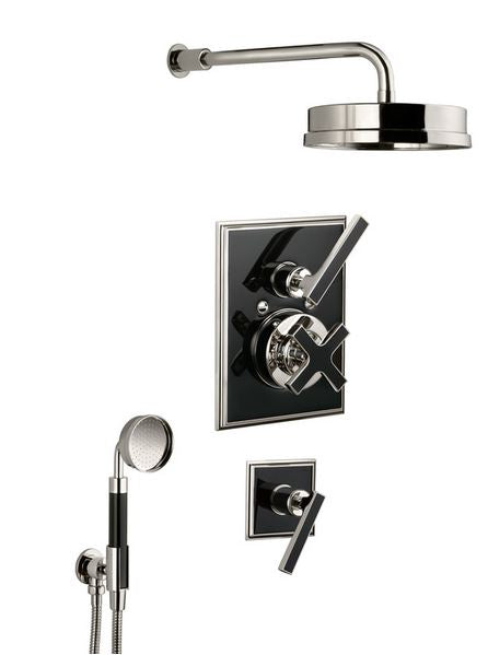 Lefroy Brooks Fifth Concealed Thermostatic Shower Valve With 8" Rose, Hand Shower & Shower Kit DP8716AG Antique Gold