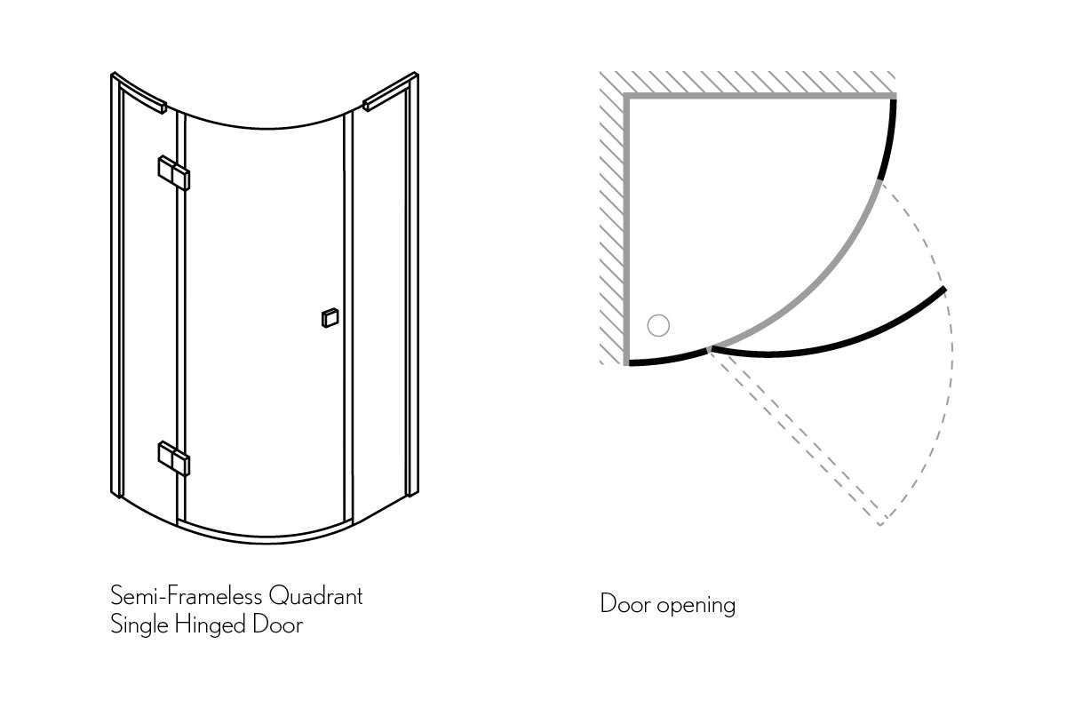 Crosswater Design Quadrant Single Door Shower Enclosure 900mm