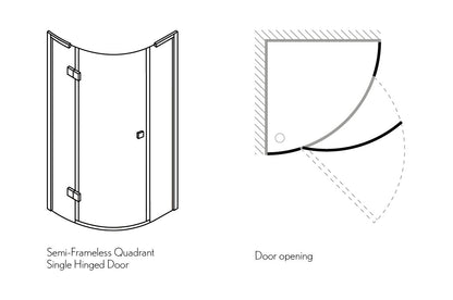 Crosswater Design Quadrant Single Door Shower Enclosure 900mm